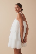 Gina Tricot - Organza frill mini dress - miniklänningar - White - 38 - Female