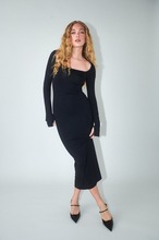 Gina Tricot - Square neck dress - maxikjoler - Black - M - Female