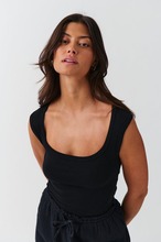 Gina Tricot - Square neck tank - Topit - Black - XS - Female