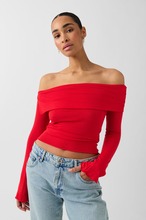Gina Tricot - Off shoulder top - offshouldertopper - Red - XS - Female