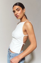 Gina Tricot - Open back top - linnen - White - XS - Female