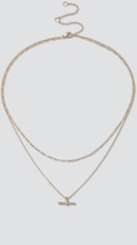 Finer Gold T-Bar Layered Necklace