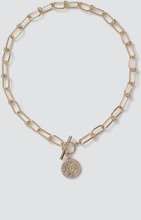 Gold Pretty Coin T-Bar Necklace