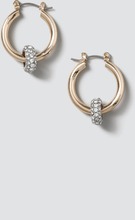 Pave Ball Mixed Metal Hoops