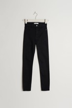 Gina Tricot - Molly petite high w jeans - highwaist jeans - Black - S - Female