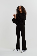 Gina Tricot - Flare petite jersey trousers - Bukser - Black - XL - Female