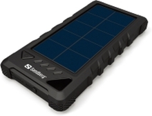Sandberg Active Solar Powerbank 16000 - Solar powerbank Li-Ion 16000 mAh - 3,4 A - 2 utgangs-stikforbindelser (USB) - på kabel: USB-C (Output)