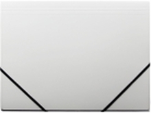 Kartonmappe Q-Line A4 hvid m/3 klapper & elastik blank elastikmappe - (10 stk.)