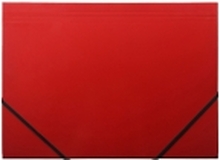 Kartonmappe Q-Line A4 rød m/3 klapper & elastik blank elastikmappe - (10 stk.)