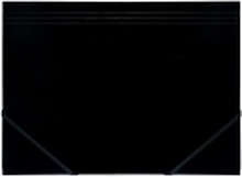 Kartonmappe Q-Line A4 sort m/3 klapper & elastik blank elastikmappe - (10 stk.)