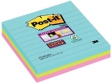 Post-it® Super Sticky Notes Cosmic, linjerede blokke, 101x101 mm - (3 stk.)