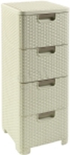 CURVER BOOKCASE WITH 4 DRAWERS 4x14L /CREAM