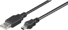VIVOLINK USB kabel, USB-A til Mini USB b 5 pol, han-han, farve: sort, længde: 1,8 meter