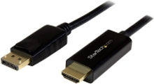 StarTech.com 6.5 ft / 2m DisplayPort to HDMI converter cable - 4K (DP2HDMM2MB) - Adapterkabel - DisplayPort hann til HDMI hann - 2 m - svart - 4K-støtte - for P/N: DK30CH2DEP, DK30CH2DEPUE, DK30CH2DPPD, DK30CH2DPPDU, DK30CHDDPPD, DK30CHDPPDUE