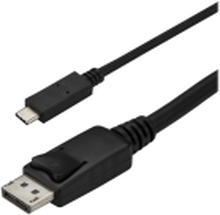 StarTech.com 6ft/1.8m USB C to DisplayPort 1.2 Cable 4K 60Hz, USB-C to DisplayPort Adapter Cable HBR2, USB Type-C DP Alt Mode to DP Monitor Video Cable, Works with Thunderbolt 3, Black - USB-C Male to DP Male - DisplayPort-kabel - 24 pin USB-C (hann) til 