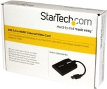 StarTech.com USB 3.0 to HDMI External Video Card Adapter - DisplayLink Certified - 1920x1200 - MultiMonitor Graphics Adapter - Supports Mac & Windows (USB32HDPRO) - Adapterkabel - USB-type A hann til HDMI hunn - 16 cm - svart - 1920 x 1200 (WUXGA)-støtte 