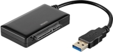 DELTACO USB3-SATA6G3 - Lagringskontroller - 2,5, 3,5 - SATA 6Gb/s - USB 3.0 - svart