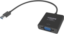 Vision - Ekstern videoadapter - USB 3.0 - VGA - svart - løsvekt