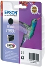 Epson T0801 - Svart - original - blære med RF/lyd-alarm - blekkpatron - for Stylus Photo P50, PX650, PX660, PX700, PX710, PX720, PX730, PX800, PX810, PX820, PX830