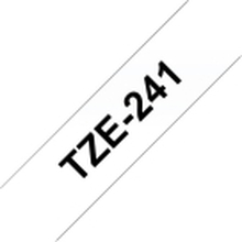 Brother TZe-241 - Standardklebemiddel - svart på hvitt - Rull (1,8 cm x 8 m) 1 kassett(er) laminert teip - for Brother PT-D600 P-Touch PT-1880, D450, E550, E800, P900, P950 P-Touch Cube Plus PT-P710
