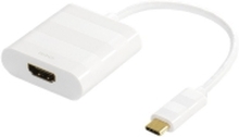 DELTACO USBC-HDMI1 - Ekstern videoadapter - USB-C 3.1 - HDMI - hvit