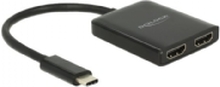 Delock - Ekstern videoadapter - STDP4320 - USB-C - 2 x HDMI - svart - løsvekt