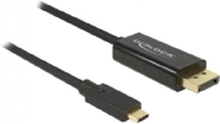 Delock - Ekstern videoadapter - USB-C - DisplayPort - svart - løsvekt