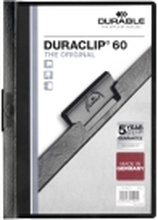 DURABLE DURACLIP 60 - Klipsfil - for A4 - kapasitet: 60 ark - svart med transparent frontdeksel