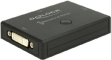 Delock DVI 2 - 1 Switch bidirectional 4K 30 Hz - Videosvitsj - 2 x DVI - stasjonær