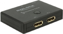 Delock Displayport 2 - 1 Switch bidirectional 4K 60 Hz - Videosvitsj - 2 x DisplayPort - stasjonær