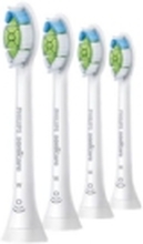 Philips Sonicare W HX6064 Optimal White - Ekstra tannbørstehode - for tannbørste - hvit (pakke med 4) - for Sonicare 2-serien Sonicare DiamondClean Smart HX9902 Sonicare ProtectiveClean 4100 6100