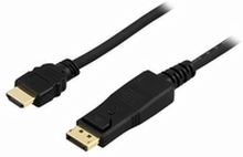 DELTACO DP-3010 - Adapterkabel - DisplayPort til HDMI-kabel - 1 m - sort