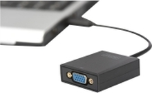 DIGITUS USB 3.0 to VGA Adapter - Ekstern videoadapter - USB 3.0 - VGA - svart