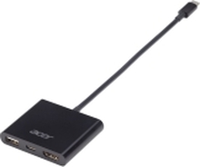 Acer - Ekstern videoadapter - USB-C - HDMI - svart - løsvekt - for Chromebook 11 14 14 for Work 15 Chromebook R 13 Chromebook Spin 11 13 Swift 7