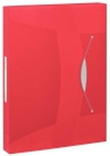Esselte Vivida - Boksfil - for A4 - kapasitet: 380 ark - gjennomsiktig, livlig rød