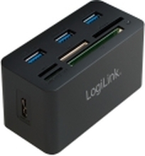 LogiLink CR0042, USB 3.2 Gen 1 (3.1 Gen 1) Type-A, USB 2.0, USB 3.2 Gen 1 (3.1 Gen 1) Type-A, Compact Flash (CF), MS Duo, MS Micro (M2), MicroSD (TransFlash) ), 5000 Mbit/s, 1 m, 85 mm