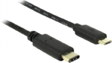 Delock - USB-kabel - 24 pin USB-C (hann) til Micro-USB type B (hann) - USB 2.0 - 3 A - 2 m - svart