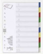 Durable 6740, Blank faneindeks, Polypropylen (PP), Flerfarget, Portrett, A4, 220 mm