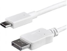 StarTech.com 3ft/1m USB C to DisplayPort 1.2 Cable 4K 60Hz, USB-C to DisplayPort Adapter Cable HBR2, USB Type-C DP Alt Mode to DP Monitor Video Cable, Compatible with Thunderbolt 3, White - USB-C Male to DP Male (CDP2DPMM1MW) - Ekstern videoadapter - STM3