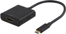 DELTACO USBC-HDMI8 - Ekstern videoadapter - USB-C - HDMI - sort