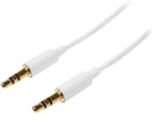 StarTech.com 2m White Slim 3.5mm Stereo Audio Cable - 3.5mm Audio Aux Stereo - Male to Male Headphone Cable - 2x 3.5mm Mini Jack (M) White (MU2MMMSWH) - Lydkabel - mini-phone stereo 3.5 mm hann til mini-phone stereo 3.5 mm hann - 2 m - hvit