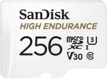SanDisk High Endurance - Flashminnekort (microSDXC til SD-adapter inkludert) - 256 GB - Video Class V30 / UHS-I U3 / Class10 - microSDXC UHS-I