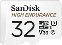 SanDisk High Endurance - Flashminnekort (microSDHC til SD-adapter inkludert) - 32 GB - Video Class V30 / UHS-I U3 / Class10 - microSDHC UHS-I