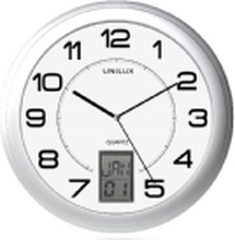 Unilux 100340853, vegg, kvarts klokke, rund, metallisk, sølv, akrylonitril butadien styren, glass
