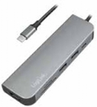 LogiLink UA0343, USB 3.2 Gen 1 (3.1 Gen 1) Type-C, Aluminium, MicroSD (TransFlash), SD, HDMI, USB 3.2 Gen 1 (3.1 Gen 1) Type-A, USB 3.2 Gen 1 (3.1 Gen 1) Type-C, Android, 1 stykker