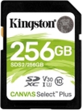 Kingston Canvas Select Plus - Flashminnekort - 256 GB - Video Class V30 / UHS-I U3 / Class10 - SDXC UHS-I