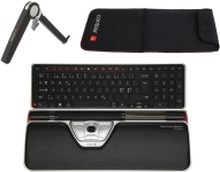 TravelKit - Contour RollerMouse Red Plus Wireless - inkl. Balance Keyboard, Neopren Sleeve og Laptop Stand (sæt)