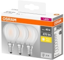 OSRAM LED BASE CLASSIC P - LED-lyspære - form: P45 - mattslipt finish - E14 - 4 W (ekvivalent 40 W) - klasse E - varmt hvitt lys - 2700 K