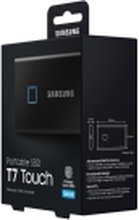 Samsung T7 Touch MU-PC500K - SSD - kryptert - 500 GB - ekstern (bærbar) - USB 3.2 Gen 2 (USB-C kontakt) - 256-bit AES - svart