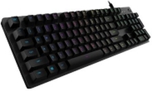 Logitech Gaming G512 - Tastatur - bakgrunnsbelyst - USB - Nordisk - tastsvitsj: GX Red Linear - karbon